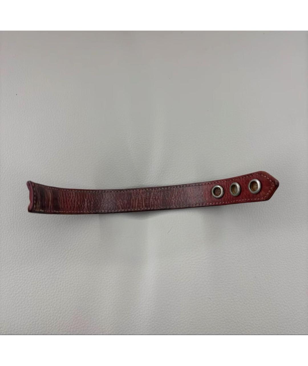 CHROME HEARTS Бордовый кожаный браслет, фото 3
