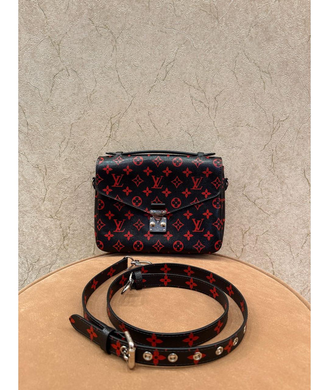 LOUIS VUITTON Бордовая кожаная сумка на плечо, фото 7