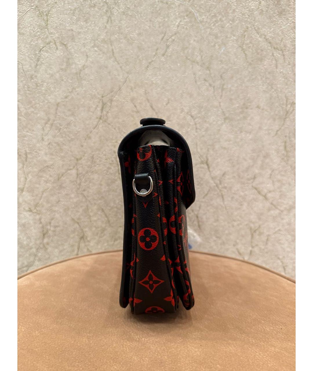 LOUIS VUITTON Бордовая кожаная сумка на плечо, фото 3