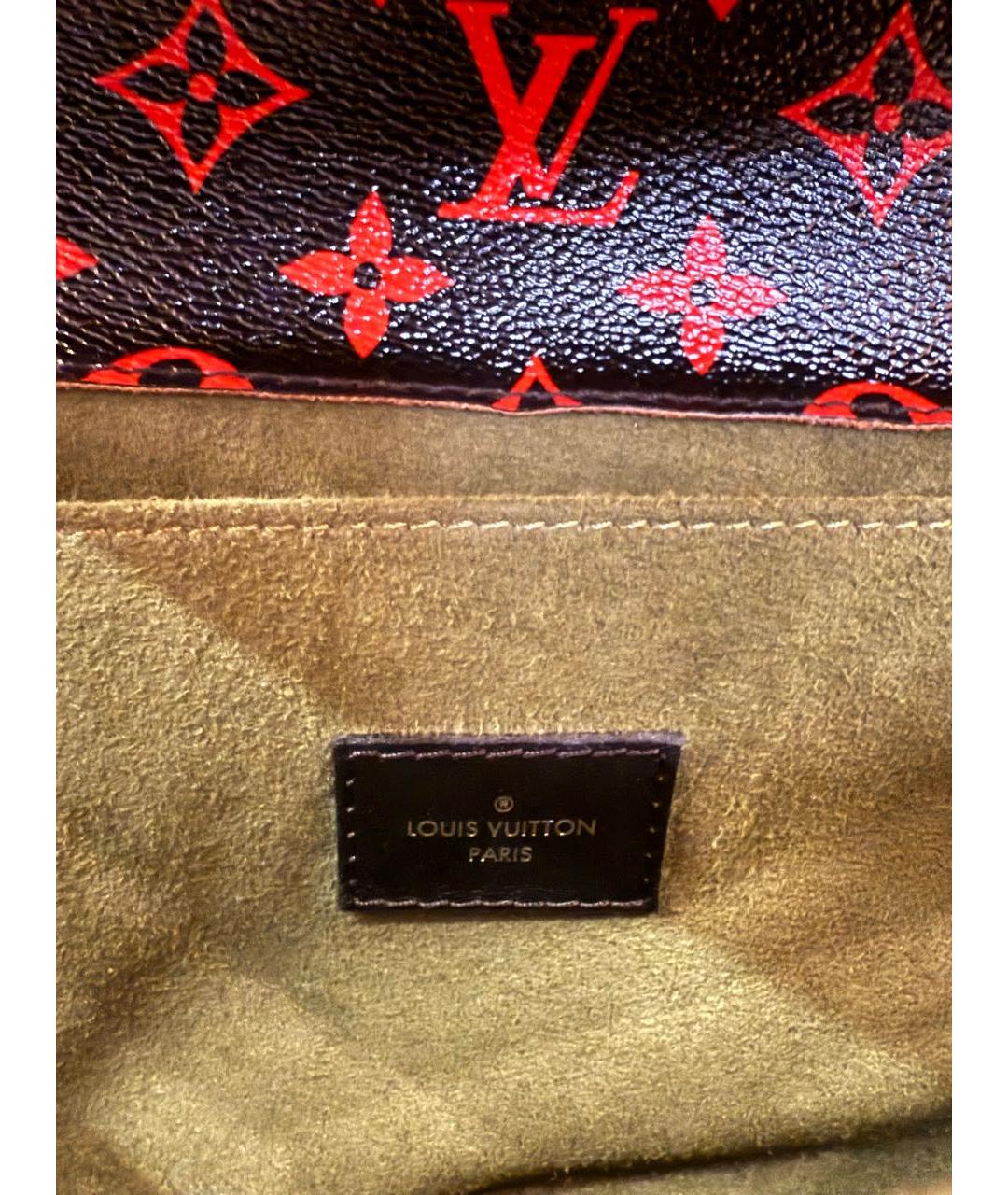 LOUIS VUITTON Бордовая кожаная сумка на плечо, фото 4