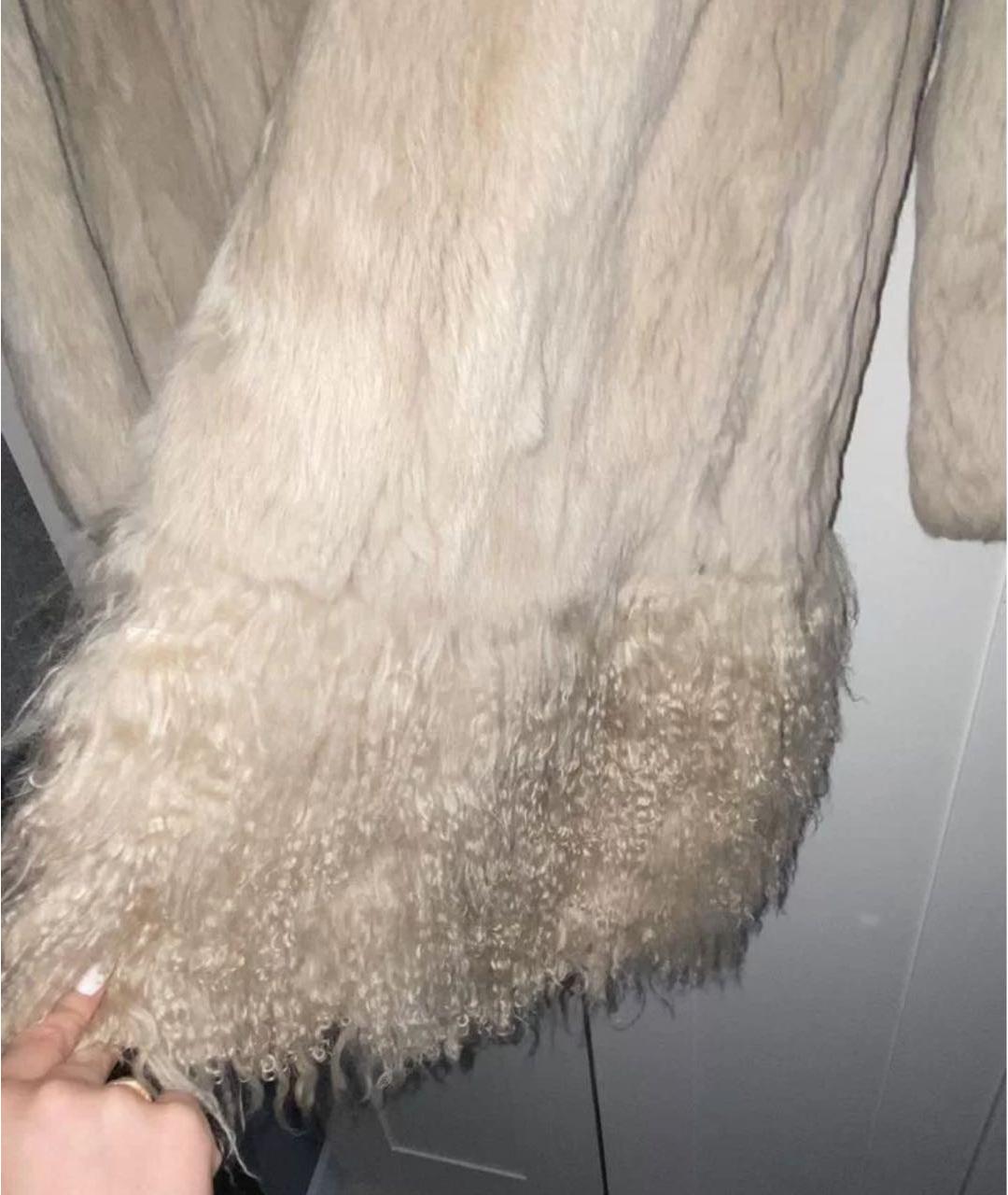 RED VALENTINO Бежевая меховая шуба, фото 4