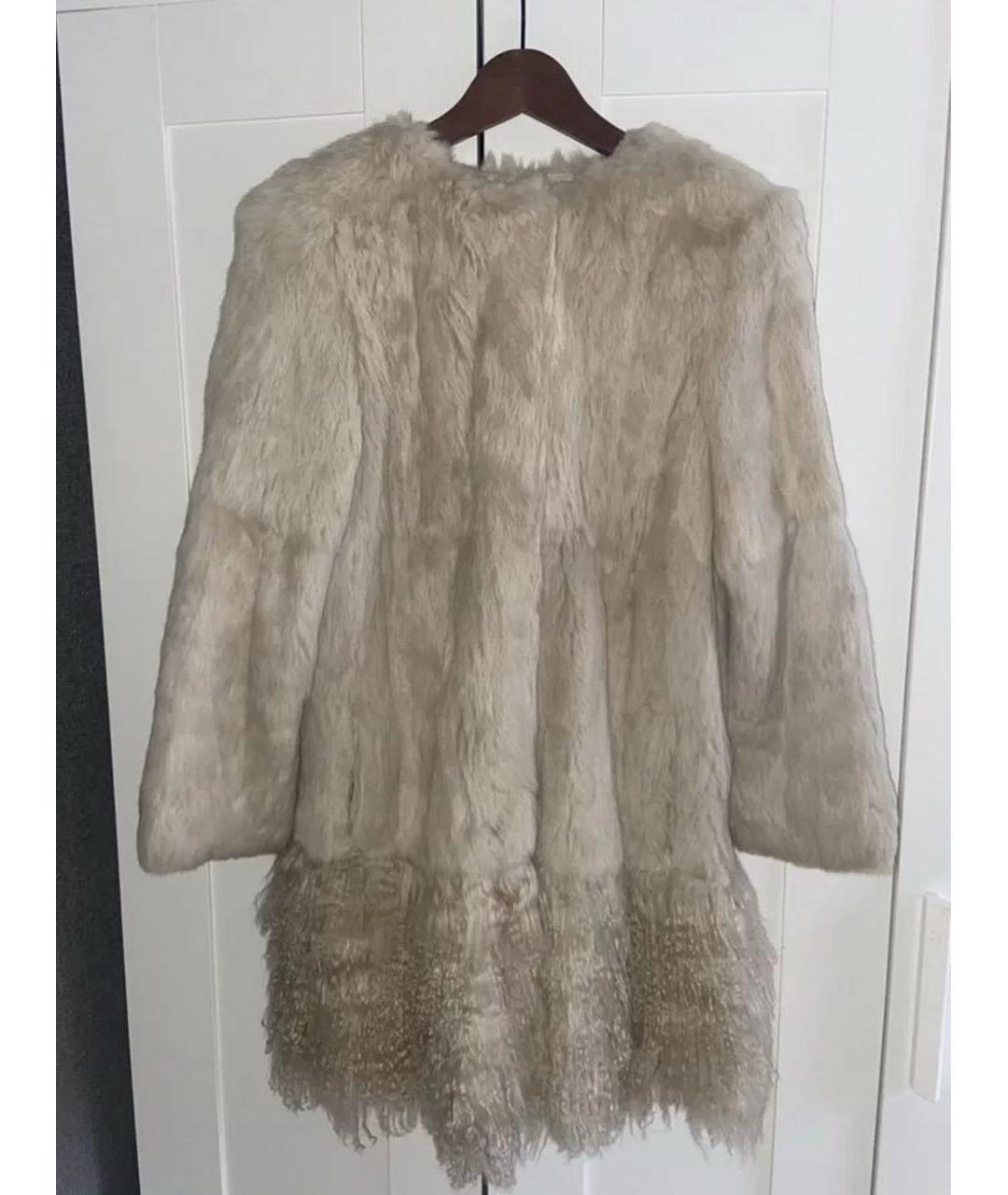 RED VALENTINO Бежевая меховая шуба, фото 8