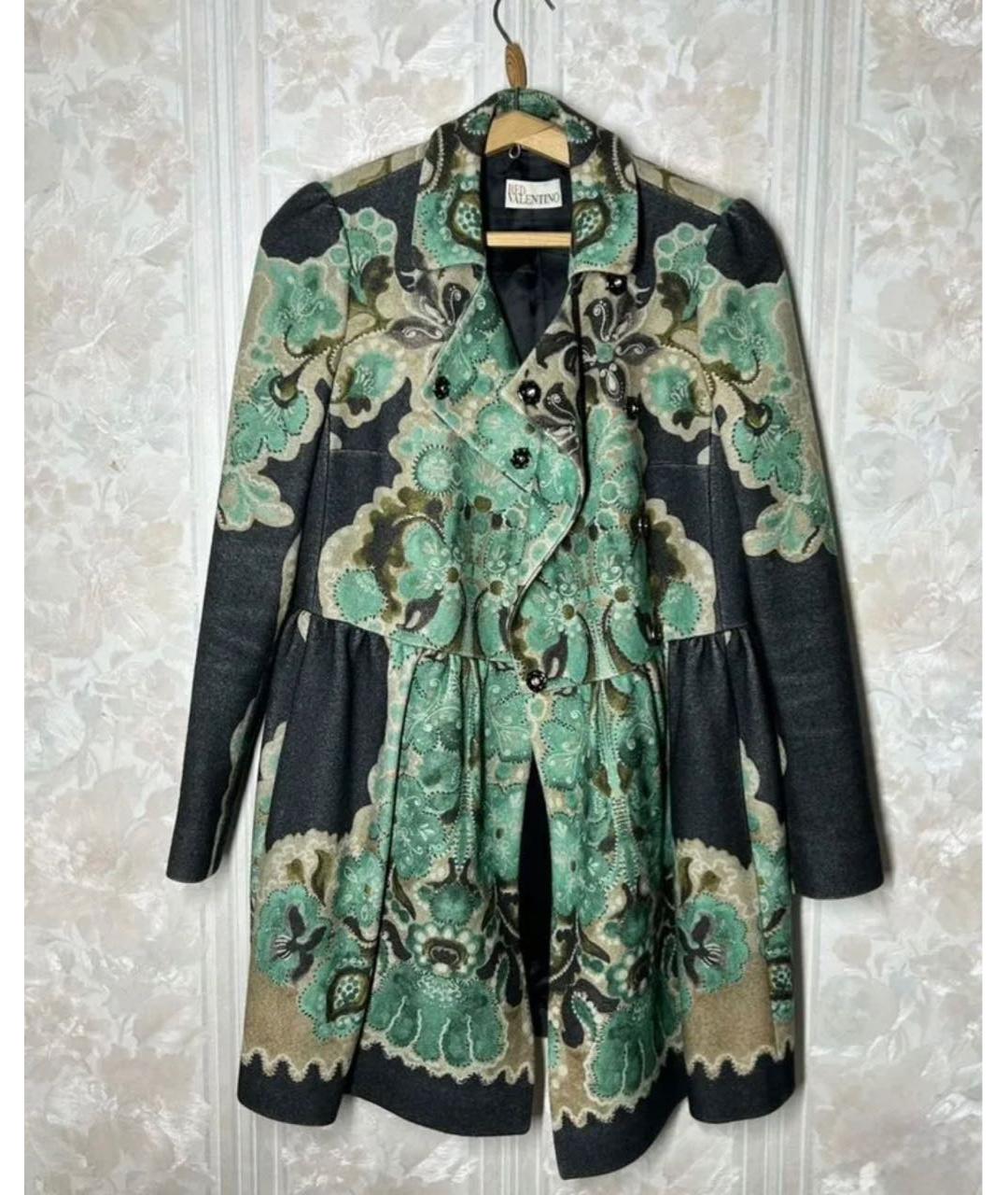 RED VALENTINO Мульти шерстяное пальто, фото 7