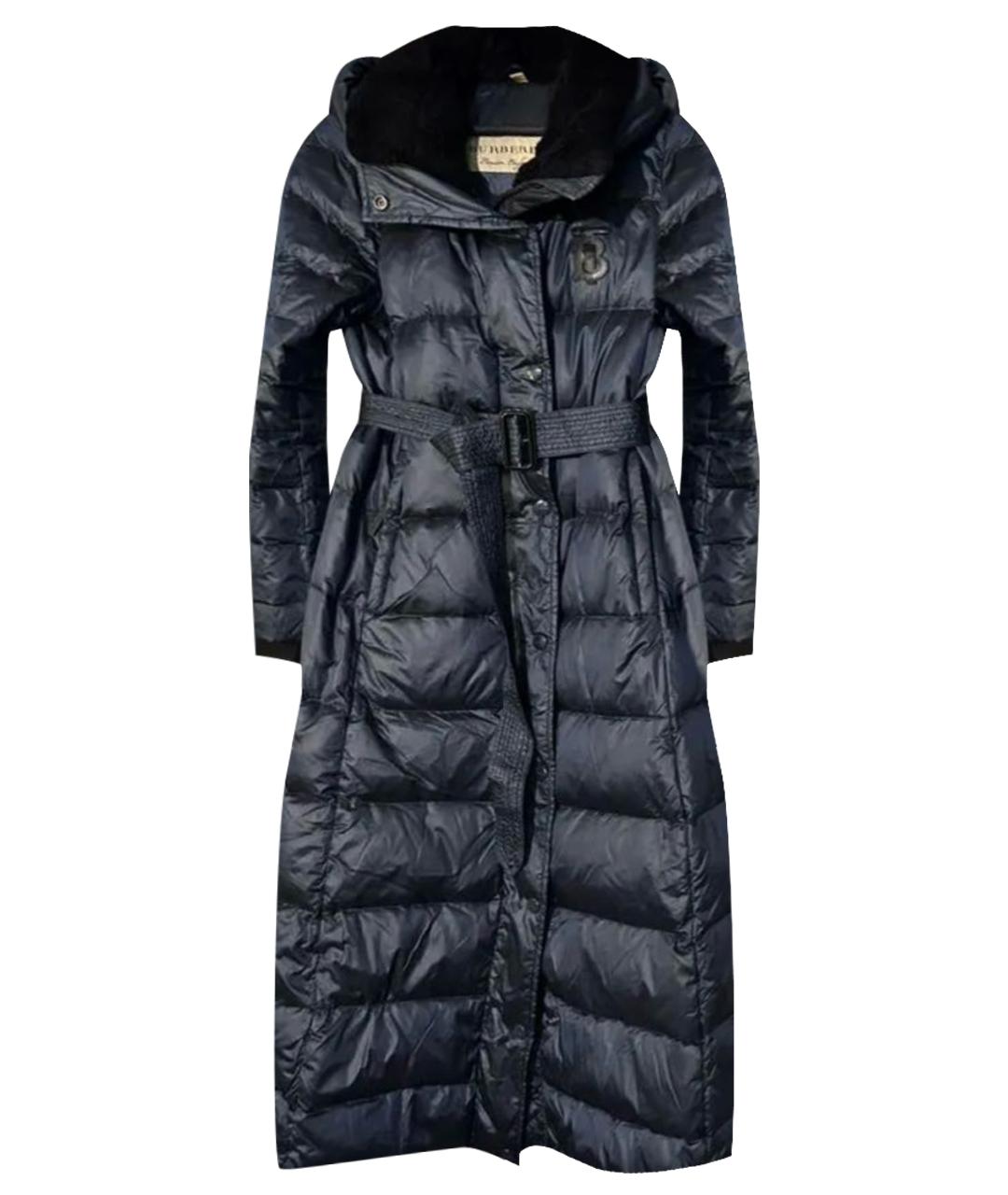 BURBERRY Темно-синий полиэстеровый пуховик, фото 1