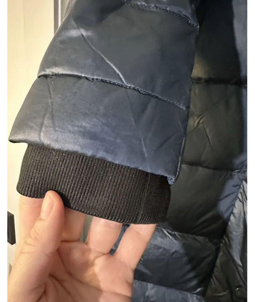 BURBERRY Темно-синий полиэстеровый пуховик, фото 8