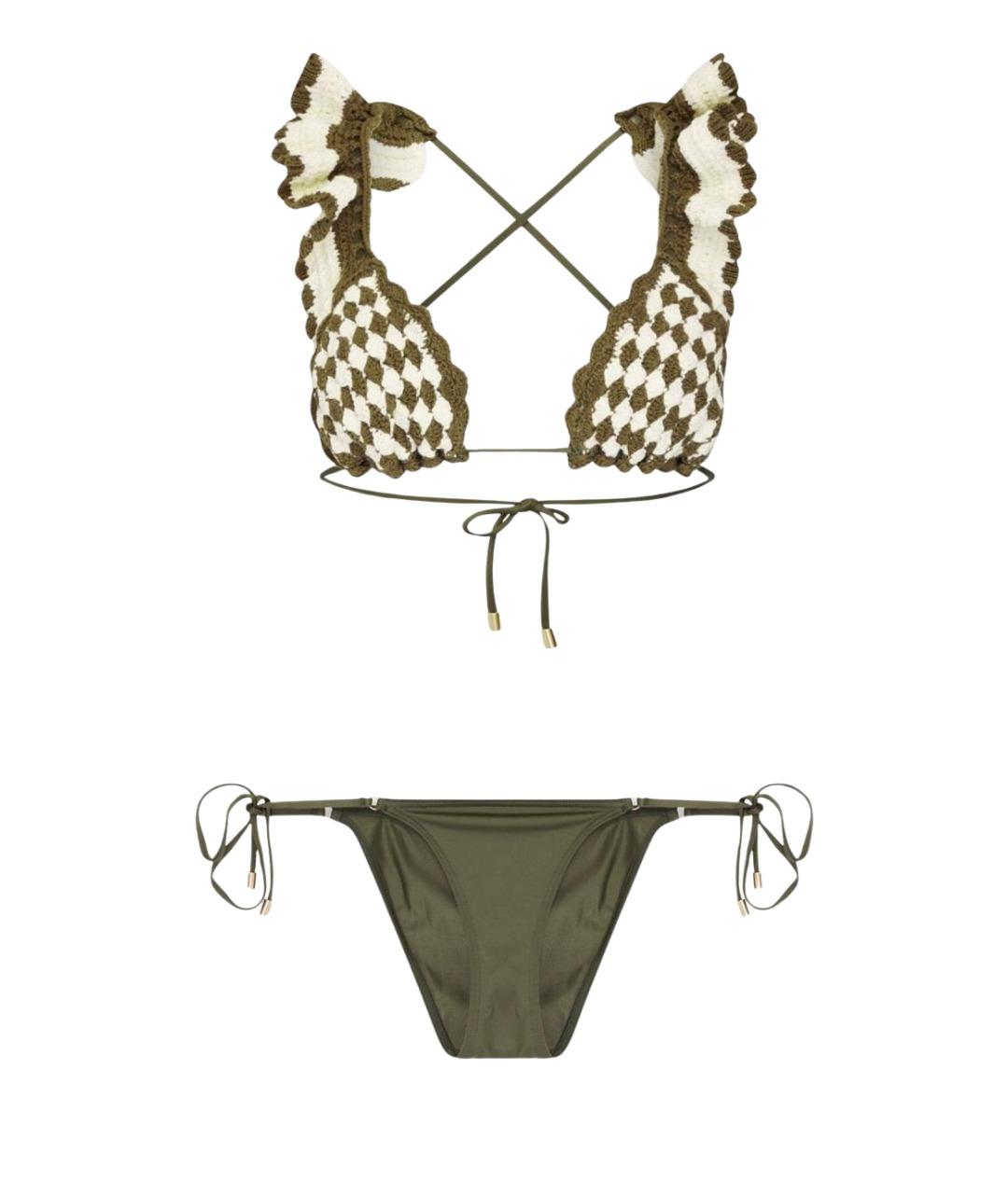 ZIMMERMANN Хаки хлопковый купальник, фото 1