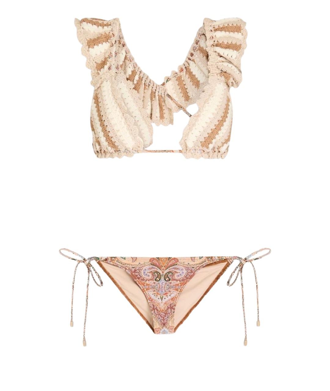 ZIMMERMANN Коричневый хлопковый купальник, фото 1