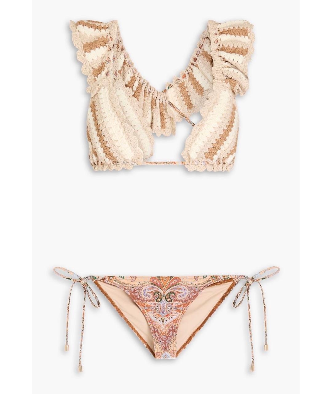 ZIMMERMANN Коричневый хлопковый купальник, фото 4