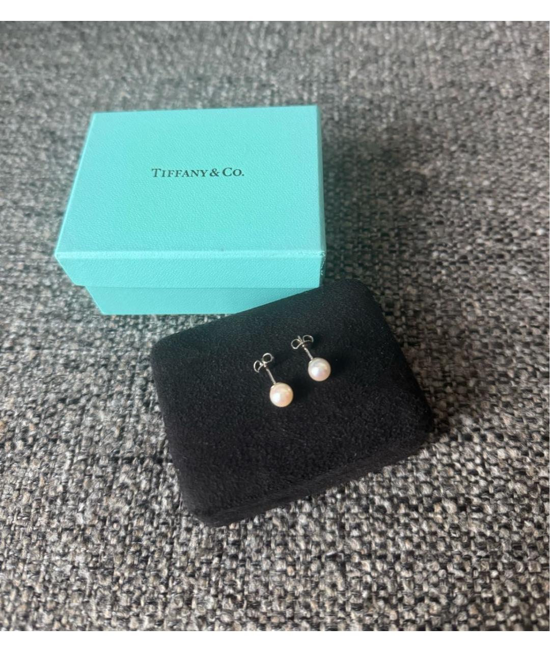 TIFFANY&CO Белые серьги из белого золота, фото 3