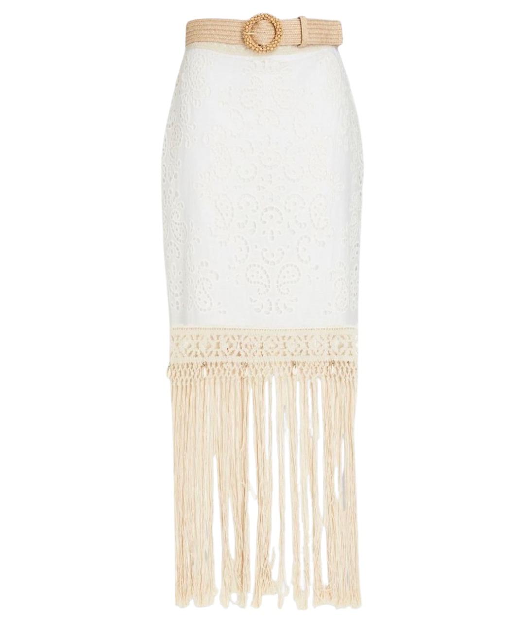 ZIMMERMANN Белая хлопковая юбка миди, фото 1
