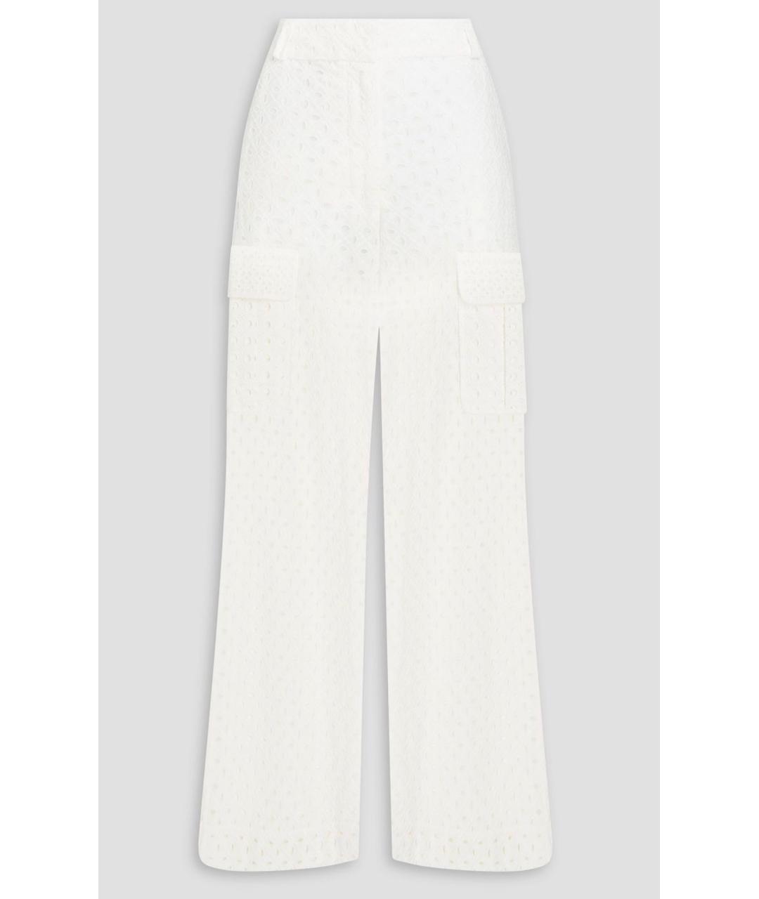 ZIMMERMANN Белые хлопковые прямые брюки, фото 4