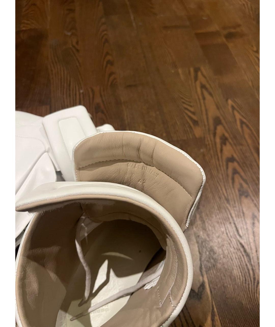 MAISON MARGIELA Белые кожаные высокие ботинки, фото 4