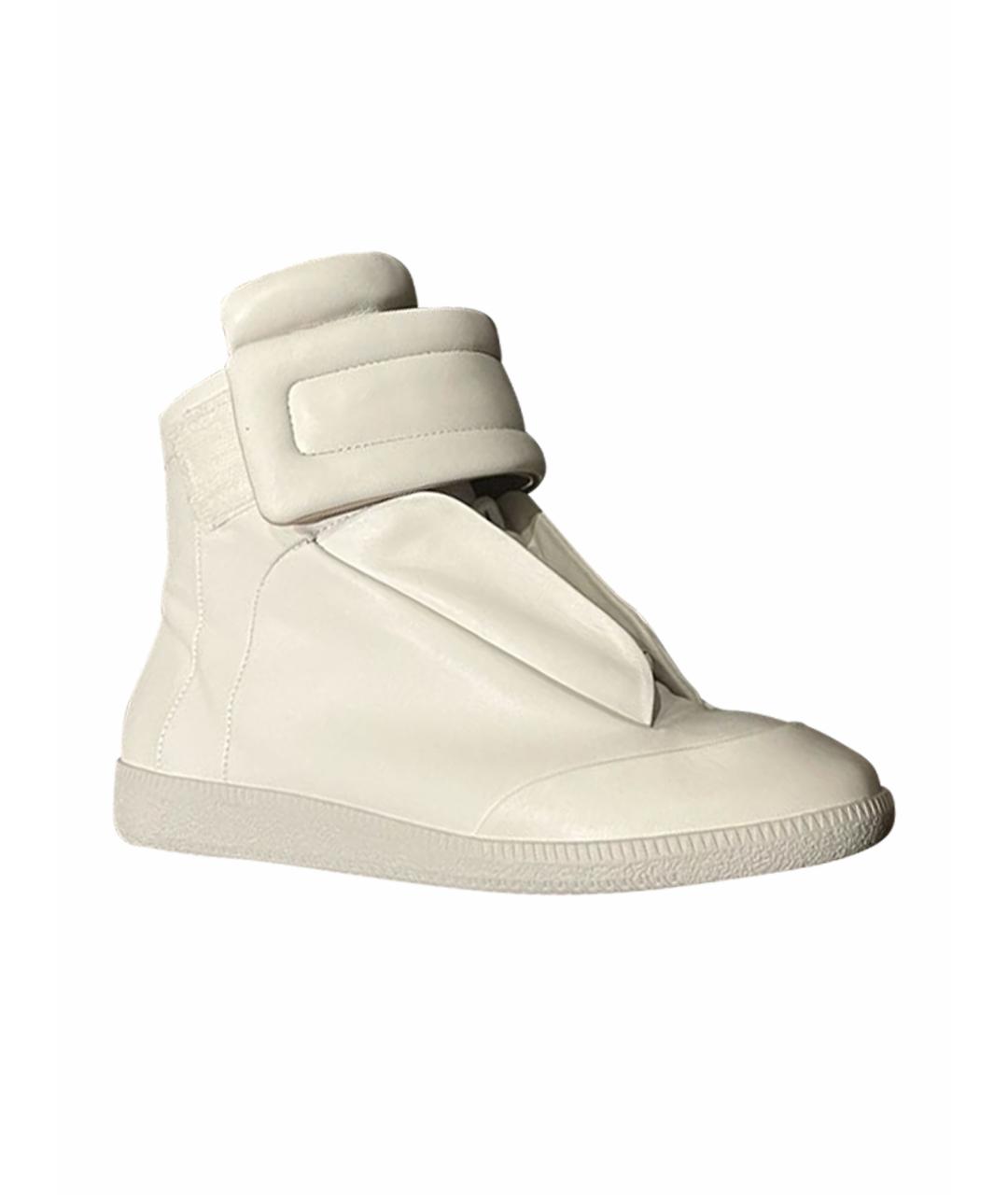 MAISON MARGIELA Белые кожаные высокие ботинки, фото 1