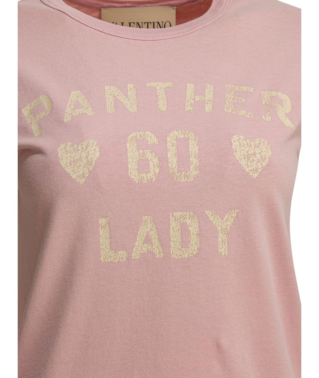 VALENTINO Розовая хлопковая футболка, фото 3