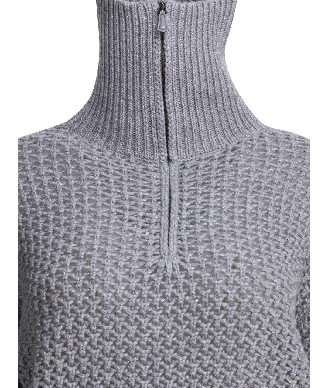 MAX MARA Серый шерстяной джемпер / свитер, фото 3