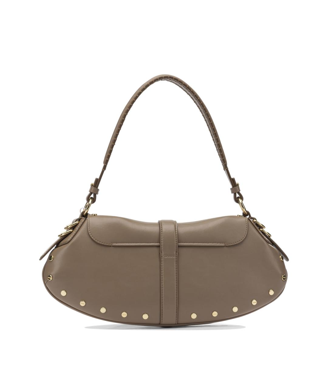 GANNI Коричневая кожаная сумка через плечо, фото 3