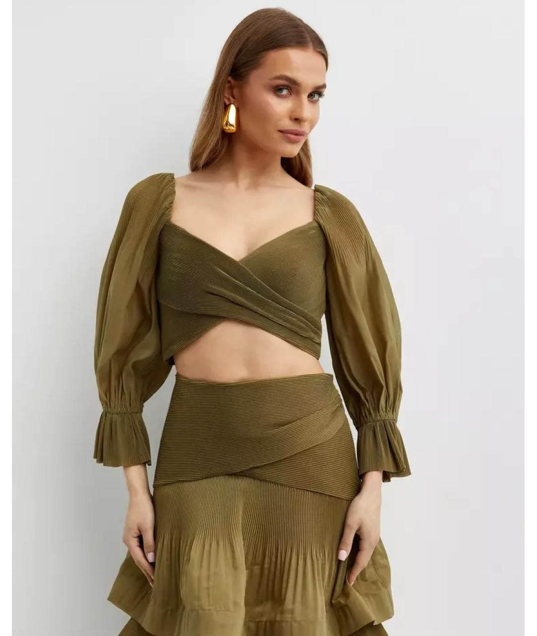 ZIMMERMANN Хаки полиэстеровая блузы, фото 3