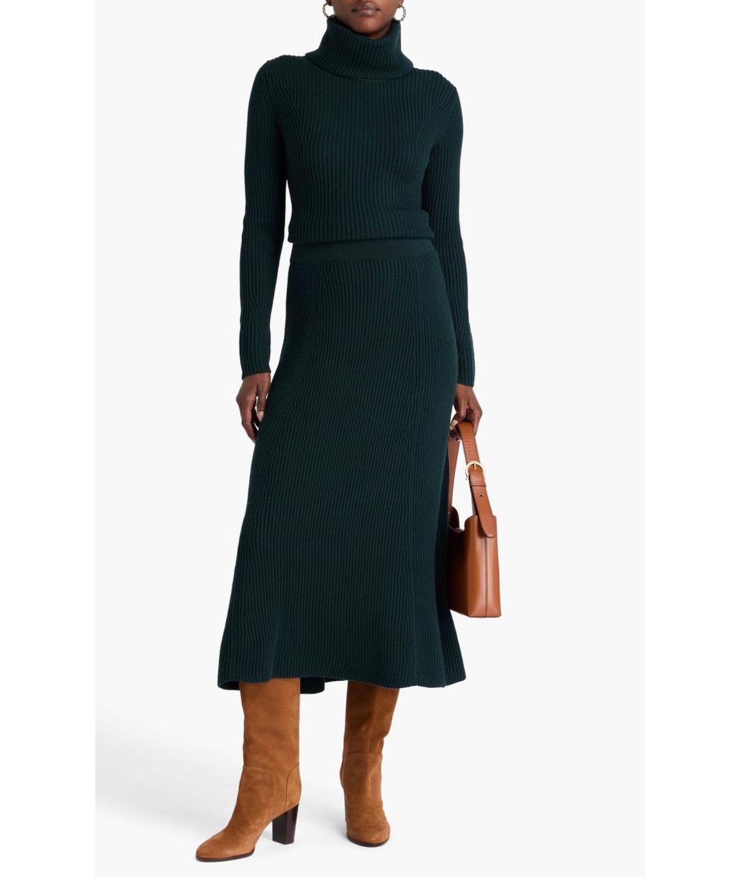 ZIMMERMANN Зеленая шерстяная юбка миди, фото 2