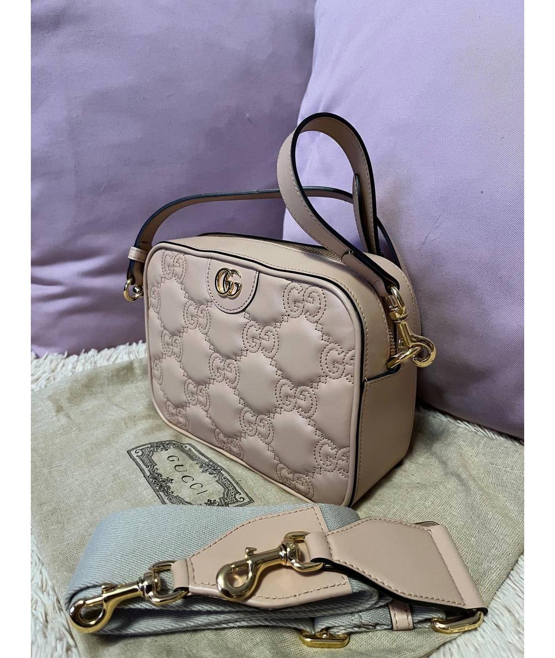 GUCCI Розовая кожаная сумка через плечо, фото 2