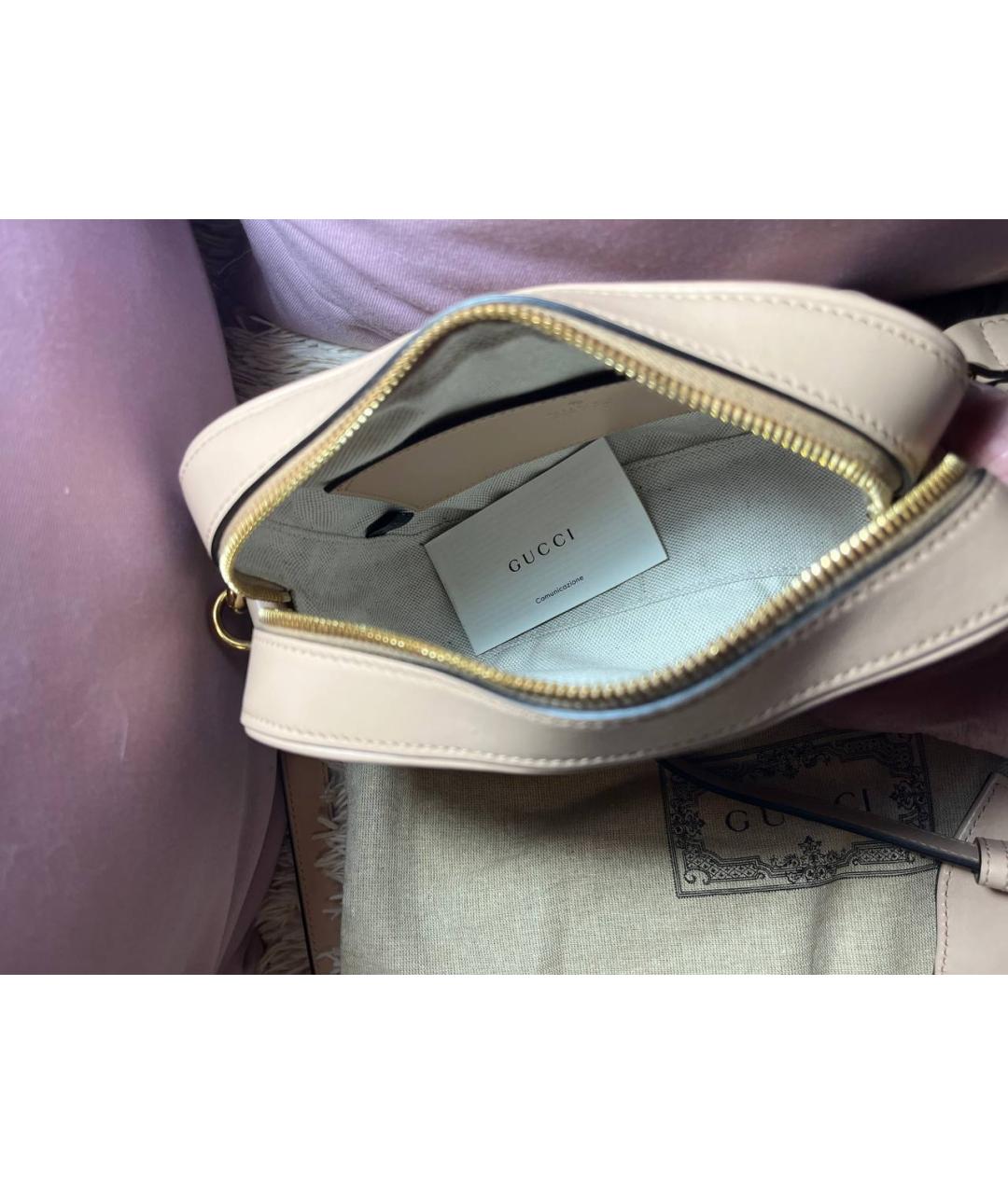 GUCCI Розовая кожаная сумка через плечо, фото 4