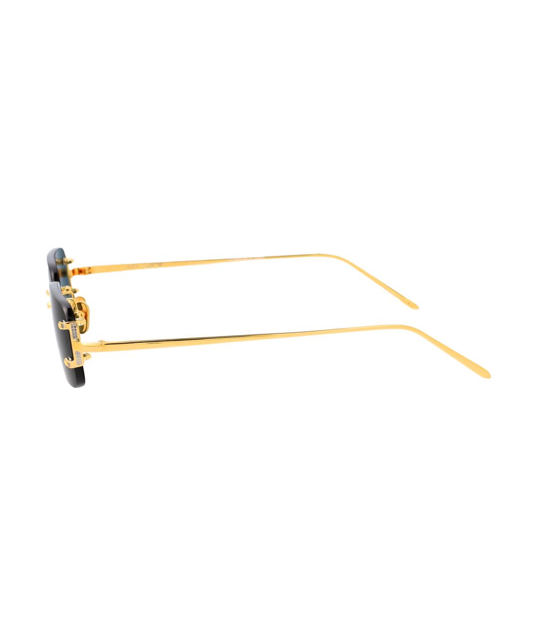 LINDA FARROW Золотые металлические солнцезащитные очки, фото 3