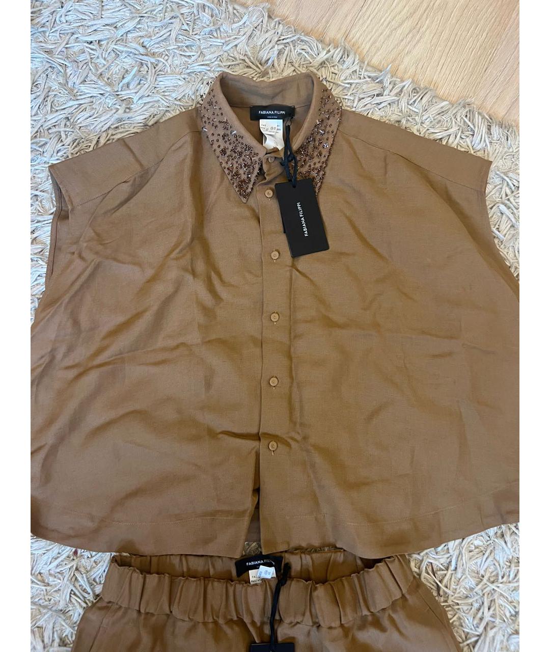 FABIANA FILIPPI Коричневый костюм с брюками, фото 6