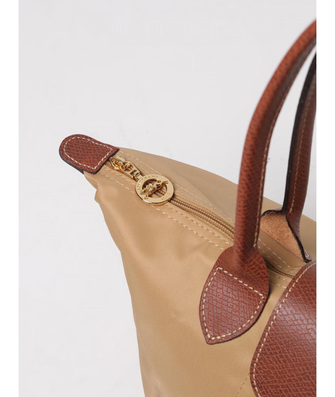 LONGCHAMP Бежевая синтетическая сумка тоут, фото 3