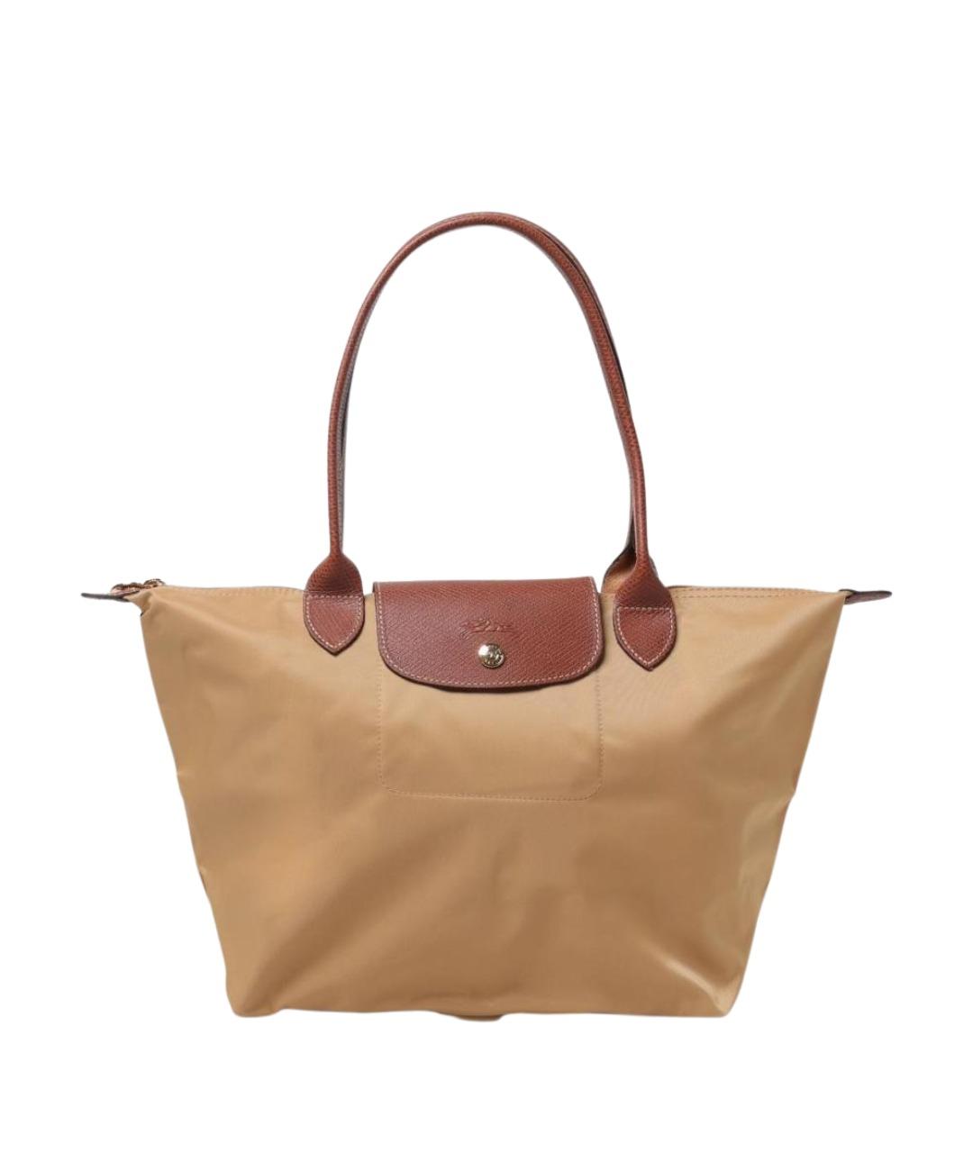 LONGCHAMP Бежевая синтетическая сумка тоут, фото 1