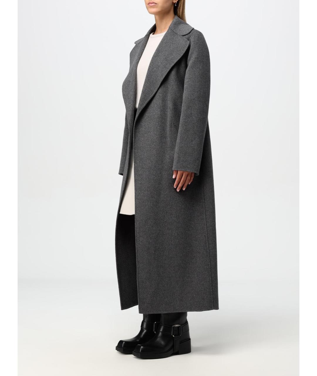 'S MAX MARA Антрацитовое шерстяное пальто, фото 4