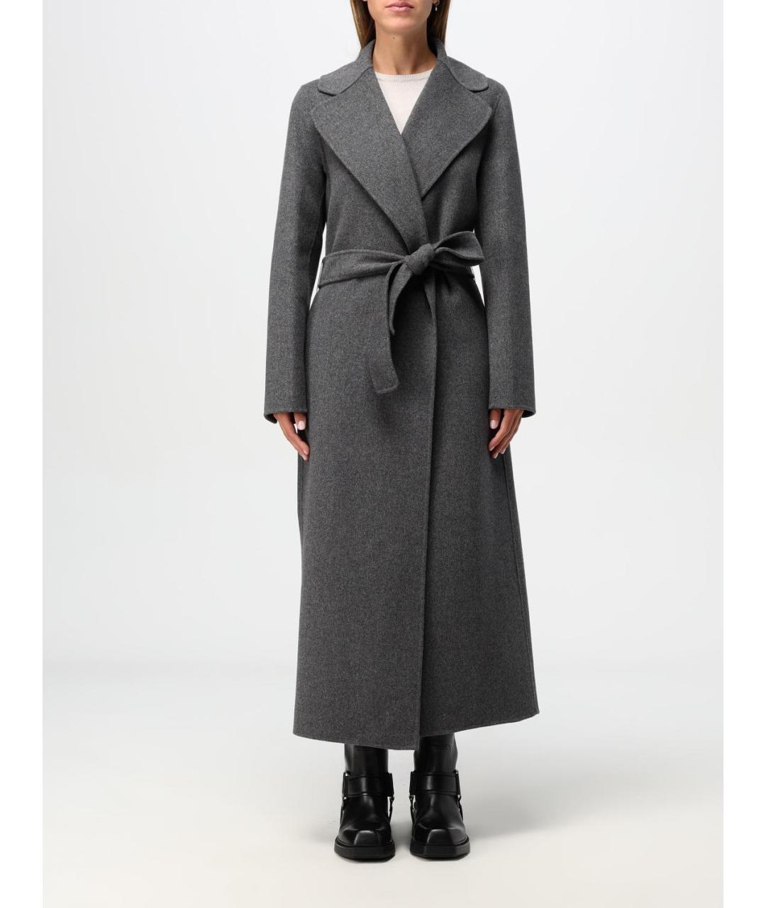 'S MAX MARA Антрацитовое шерстяное пальто, фото 6