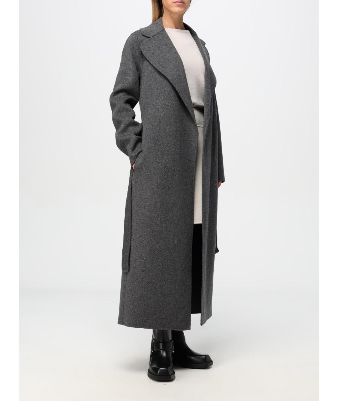 'S MAX MARA Антрацитовое шерстяное пальто, фото 2