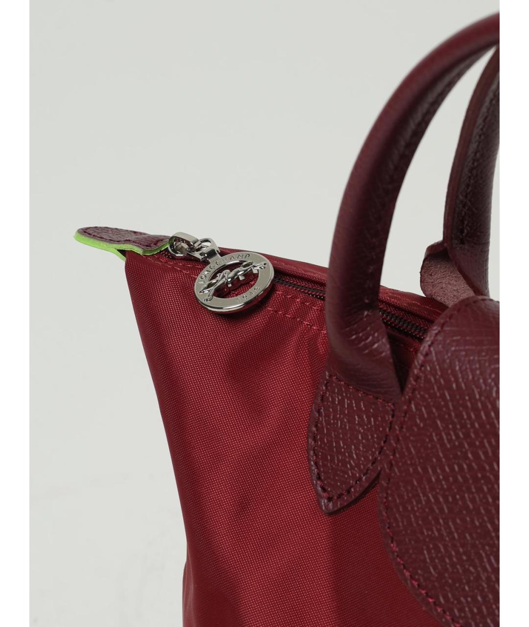 LONGCHAMP Бордовая синтетическая сумка тоут, фото 3