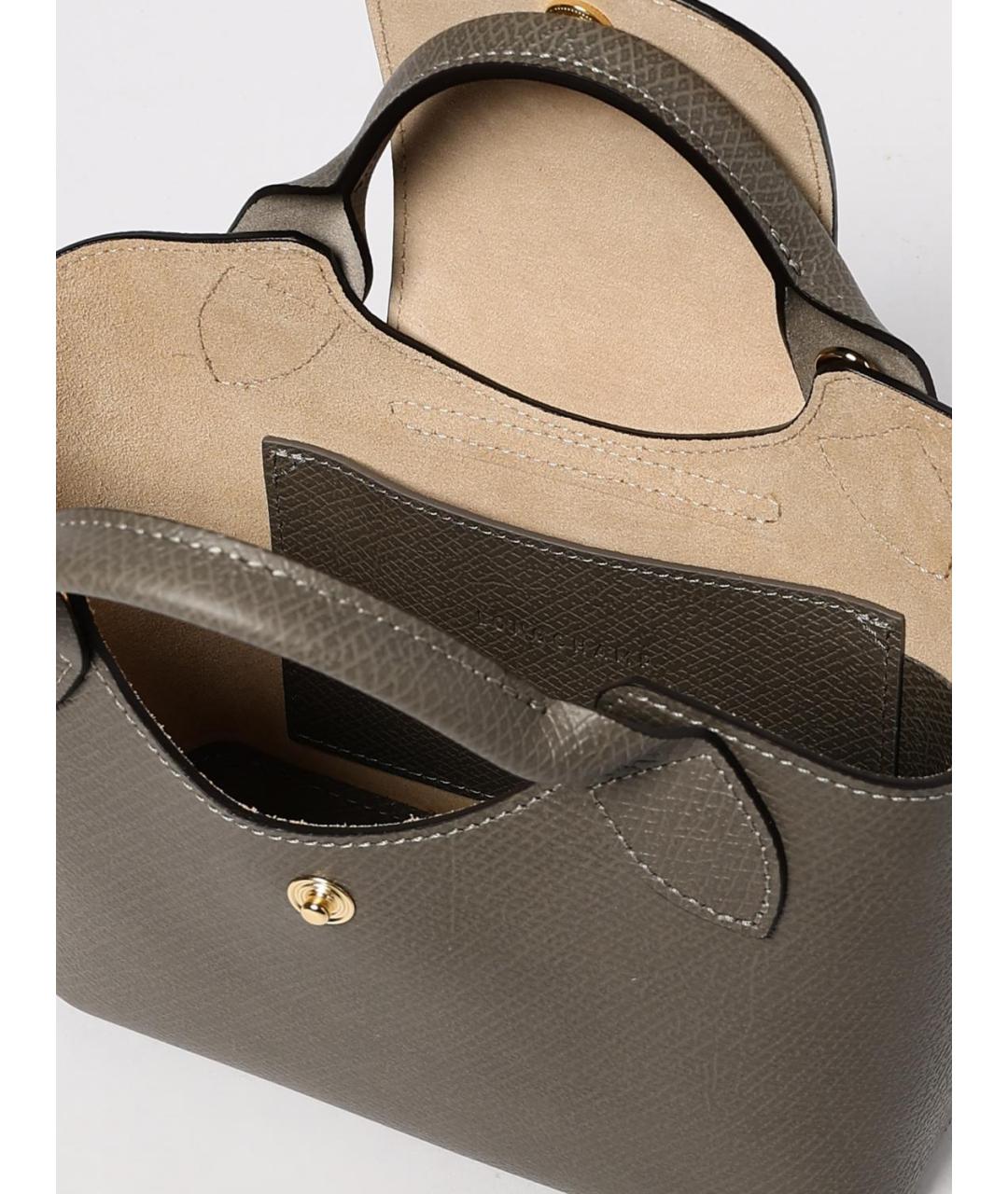 LONGCHAMP Коричневая кожаная сумка тоут, фото 3