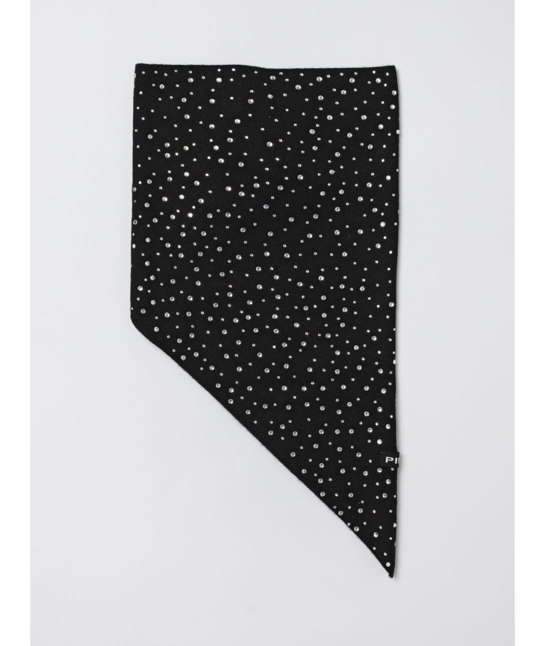 PINKO Черный шерстяной шарф, фото 4