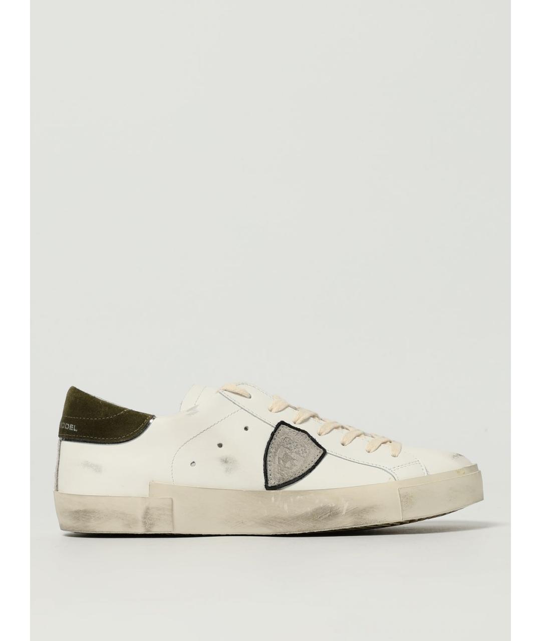PHILIPPE MODEL Белые кожаные низкие кроссовки / кеды, фото 4