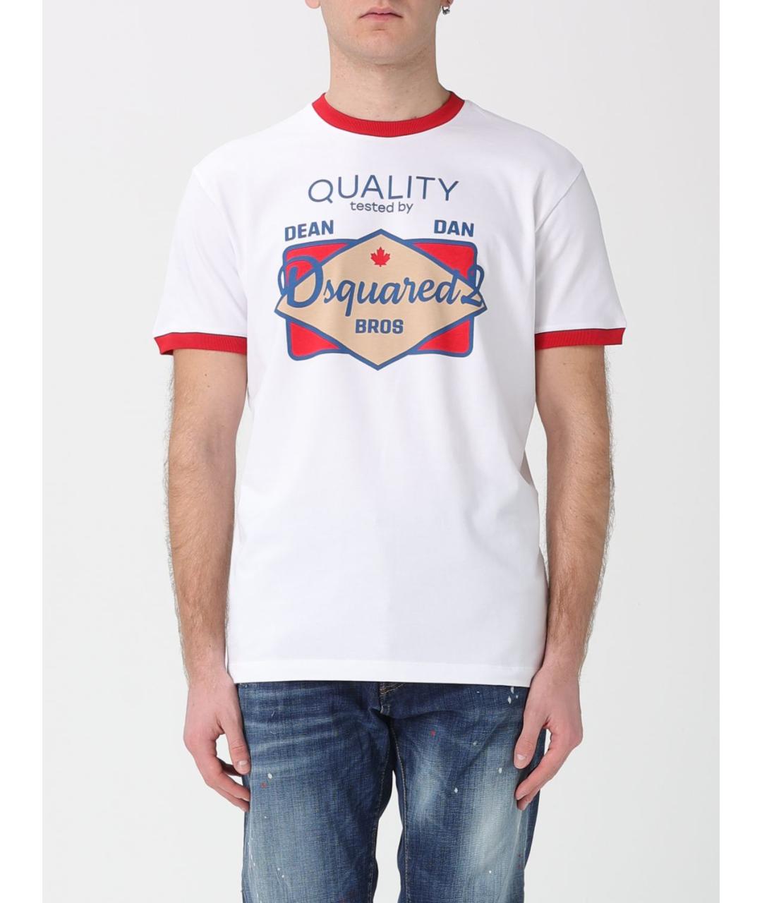DSQUARED2 Белая хлопковая футболка, фото 5