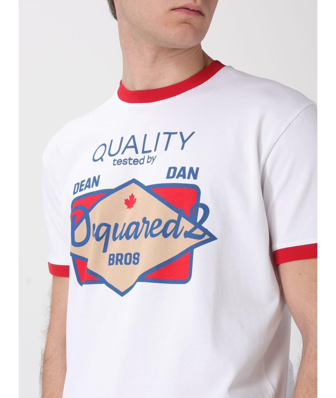 DSQUARED2 Белая хлопковая футболка, фото 4