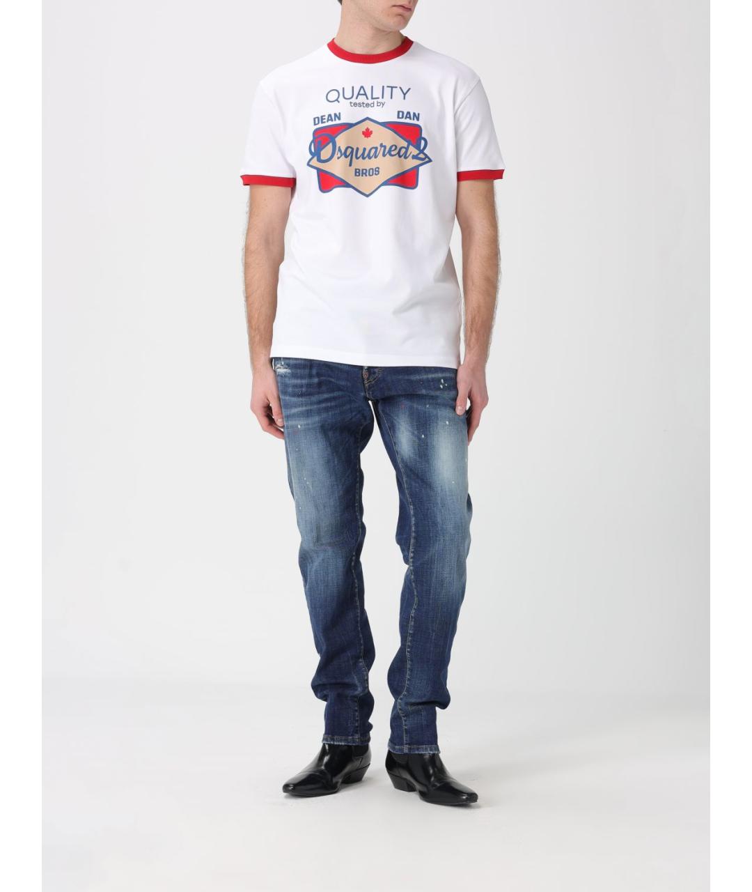 DSQUARED2 Белая хлопковая футболка, фото 2