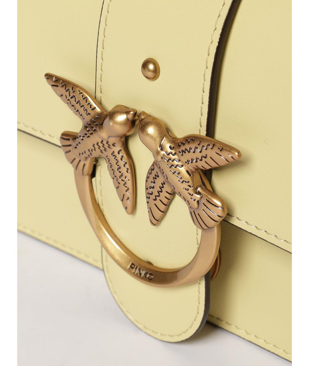 PINKO Желтая кожаная сумка через плечо, фото 3