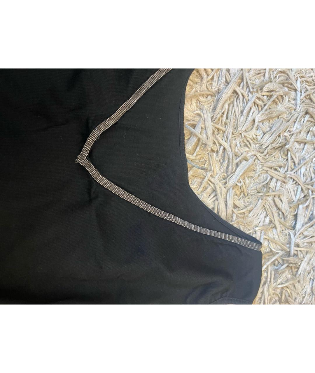 FABIANA FILIPPI Черная хлопковая майка, фото 3