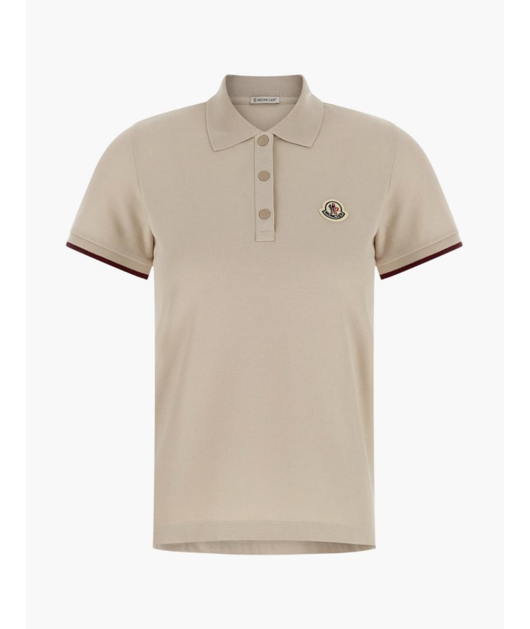 MONCLER Бежевая хлопковая футболка, фото 5