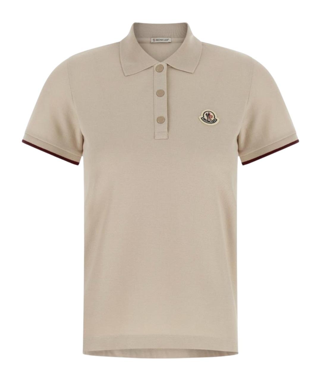 MONCLER Бежевая хлопковая футболка, фото 1