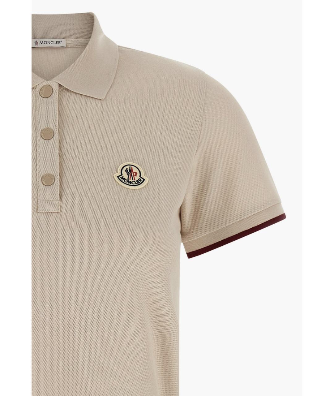 MONCLER Бежевая хлопковая футболка, фото 3