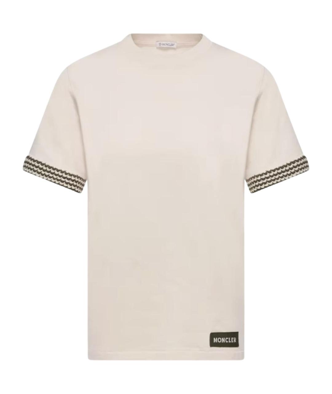 MONCLER Белая хлопковая футболка, фото 1
