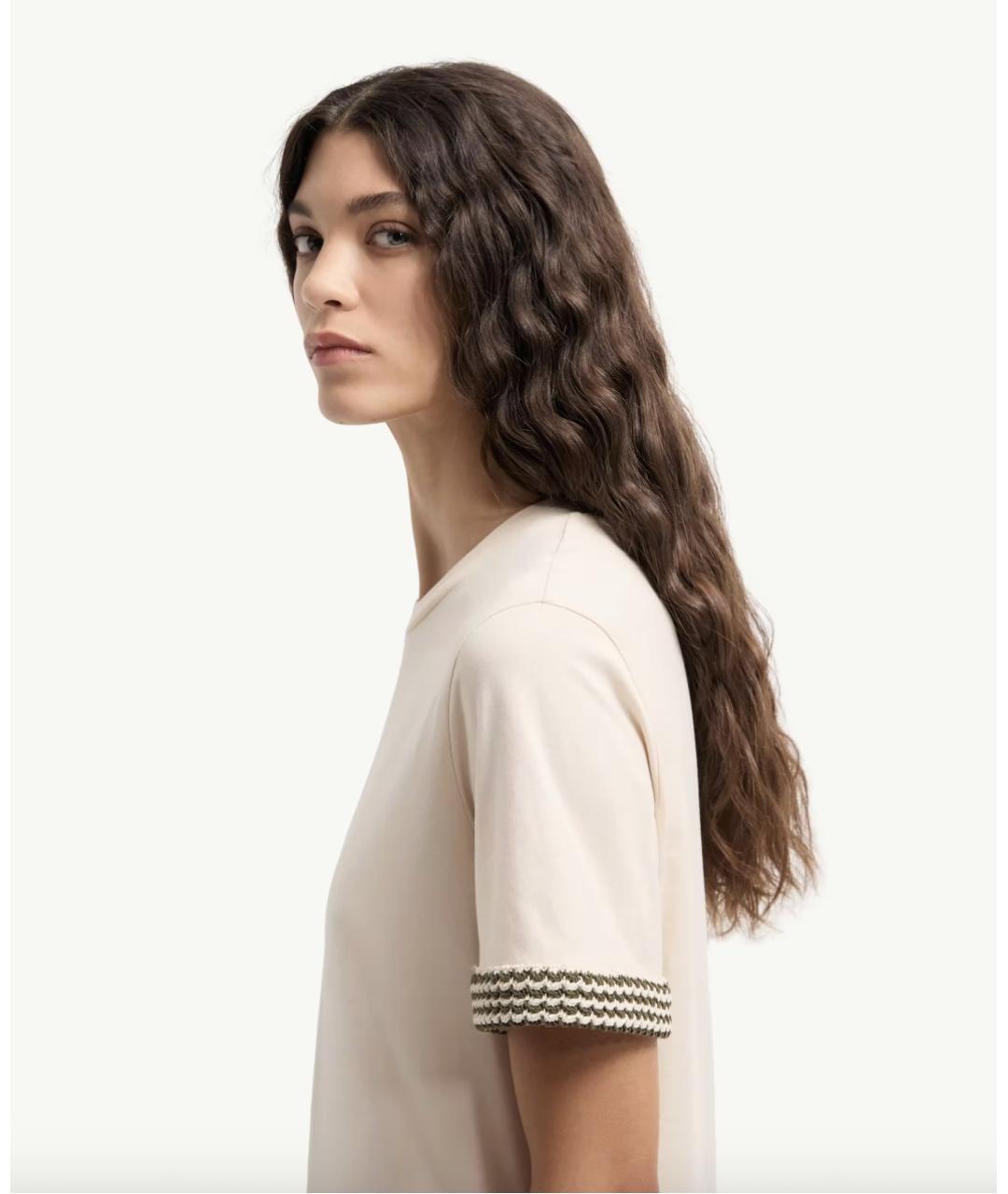 MONCLER Белая хлопковая футболка, фото 3