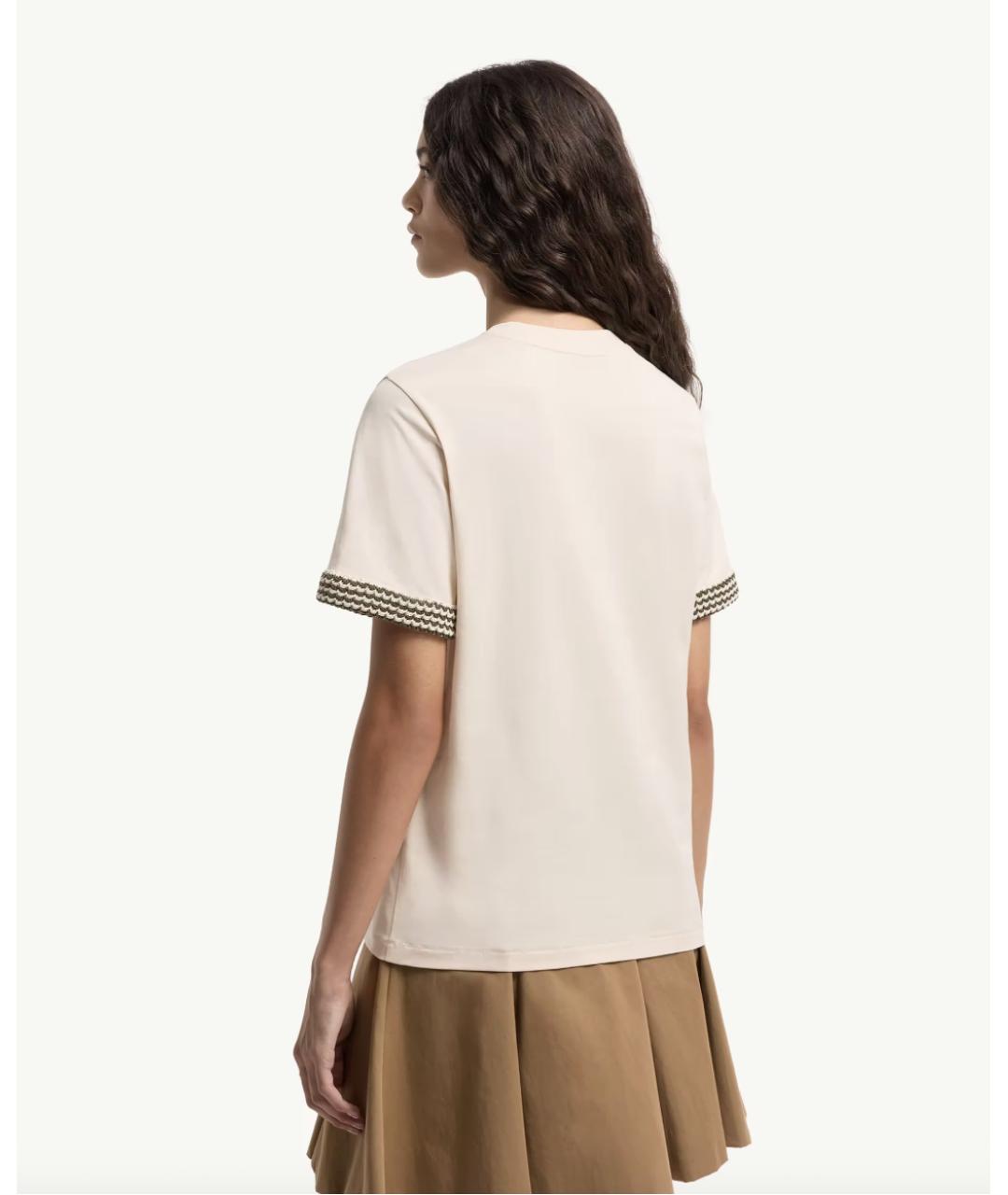MONCLER Белая хлопковая футболка, фото 5