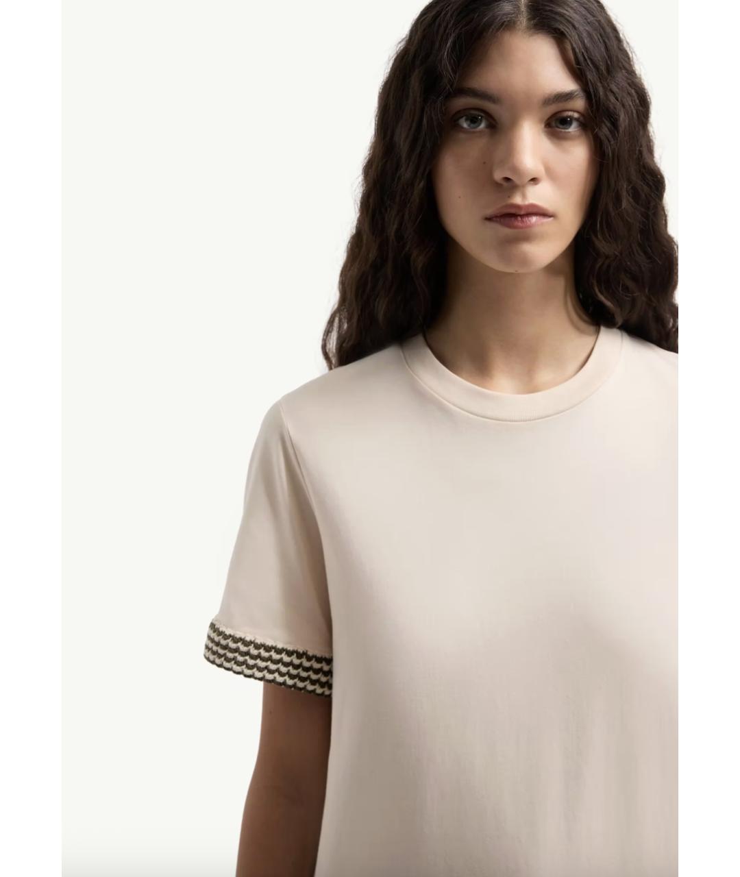 MONCLER Белая хлопковая футболка, фото 6