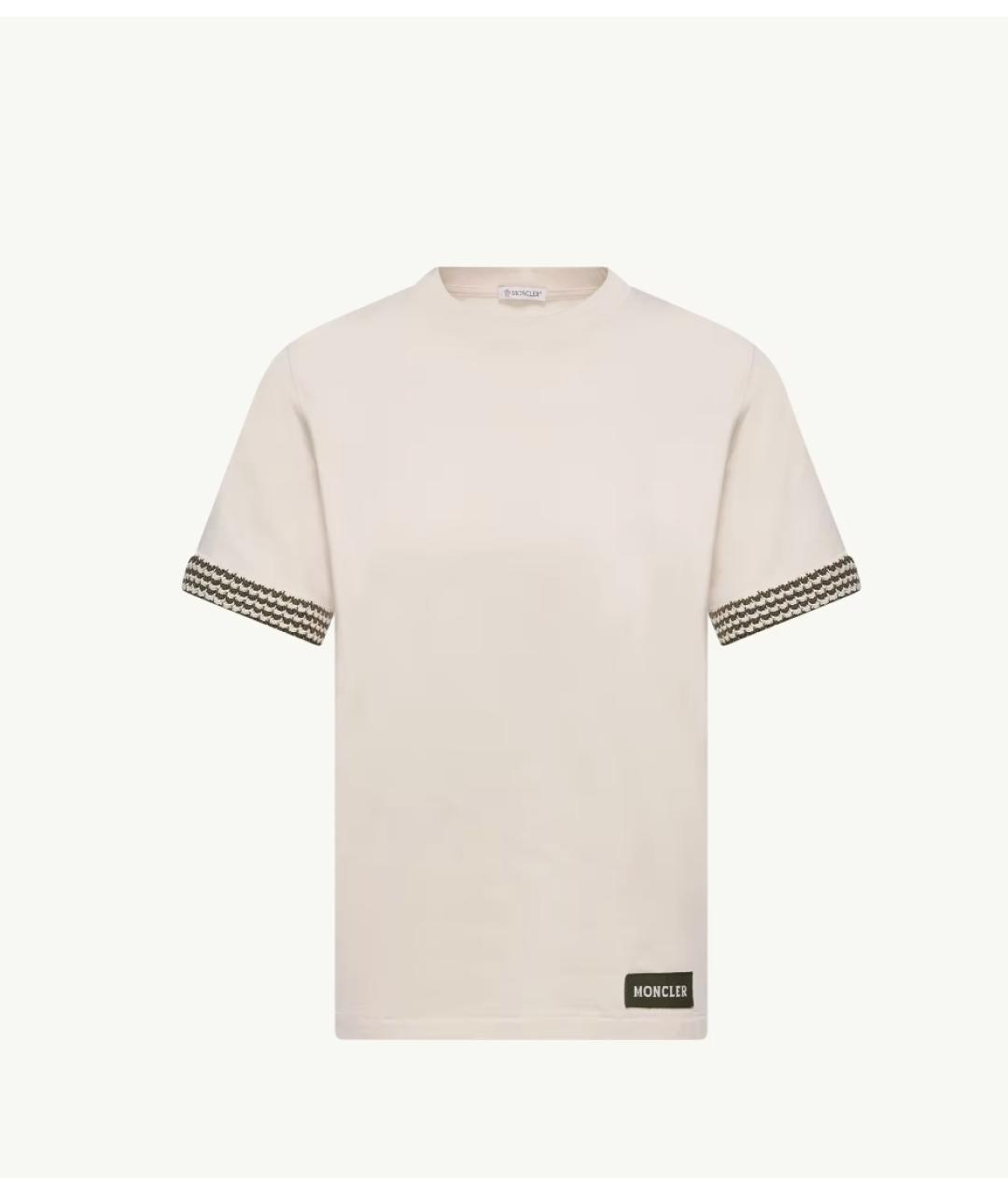 MONCLER Белая хлопковая футболка, фото 7