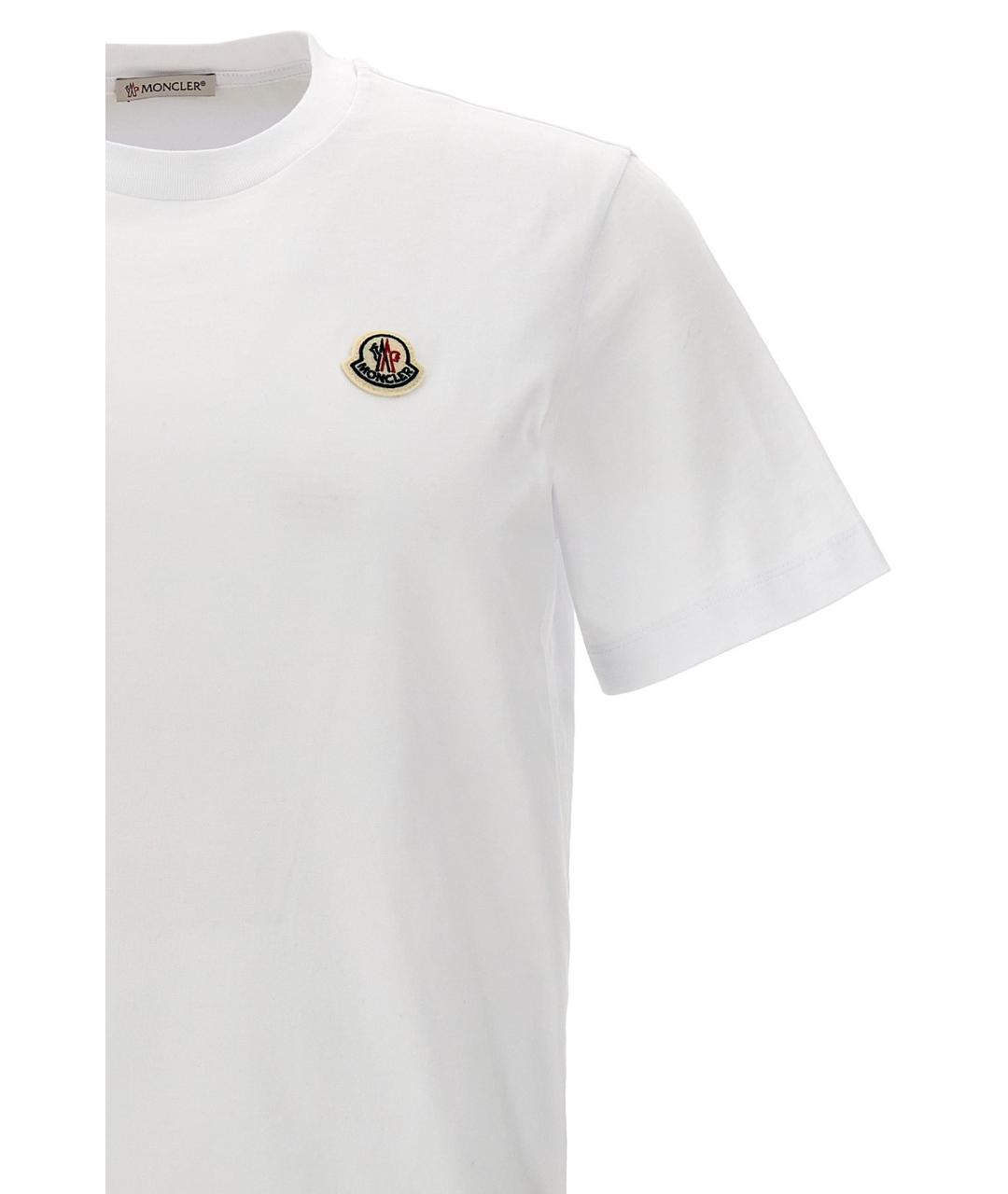 MONCLER Белая хлопковая футболка, фото 5