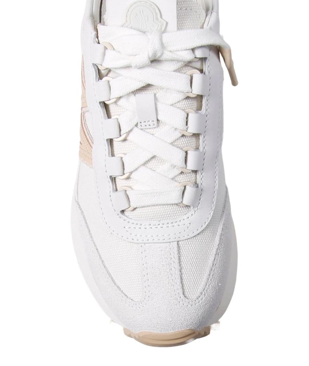 MONCLER Бежевые текстильные кроссовки, фото 4